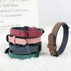 Custom Luxury Durable Adjustable Pet Dog Collar, Reflective PU Leather, Dog and Leash Set for Dogs and Cats