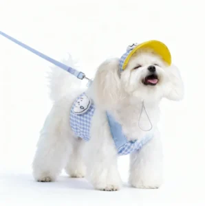 Custom Luxury Soft Mesh Dog Harness Leash Set with Animal Pattern Non Retractable for Small Medium Puppies with Hat