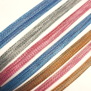 Custom Made Pet Webbing Polyester Linen Webbing Gradient Colors Dog Harness Strap Color Woven Round Rope OEM ODM Welcome