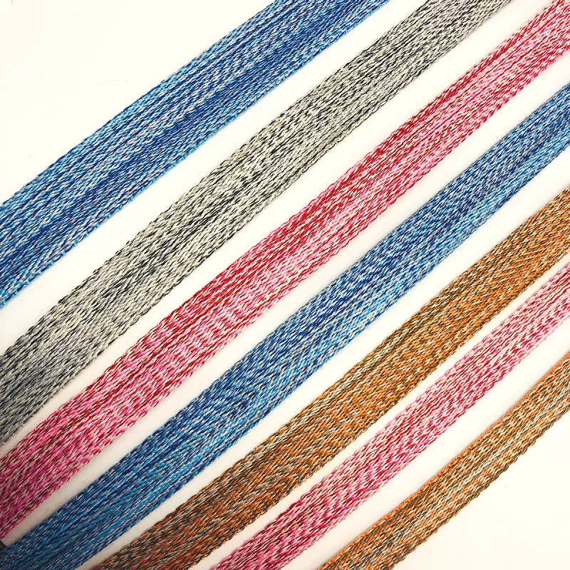 Custom Made Pet Webbing Polyester Linen Webbing Gradient Colors Dog Harness Strap Color Woven Round Rope OEM ODM Welcome