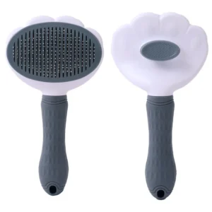 Custom Massaging Comb Long Pin Shedding Tool Cat Dog Rabbit Bath Washable Self Cleaning Hair Grooming Pet Brush