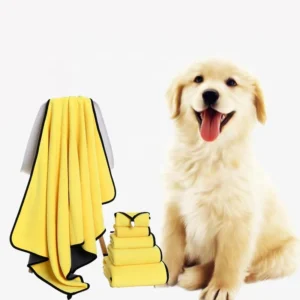 Custom Microfiber Quick Drying Super Absorbent Pet Cats Dog Bathrobe Cleaning Bath Towel
