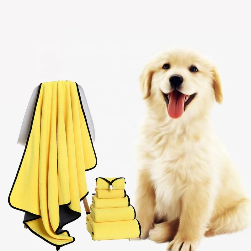 Custom Microfiber Quick Drying Super Absorbent Pet Cats Dog Bathrobe Cleaning Bath Towel