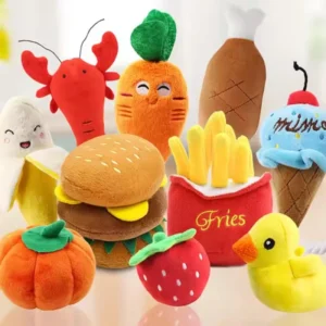 Custom Mini Food Cute Stuffed Squeaky Plush Pet Dog Squeak Chew Toy