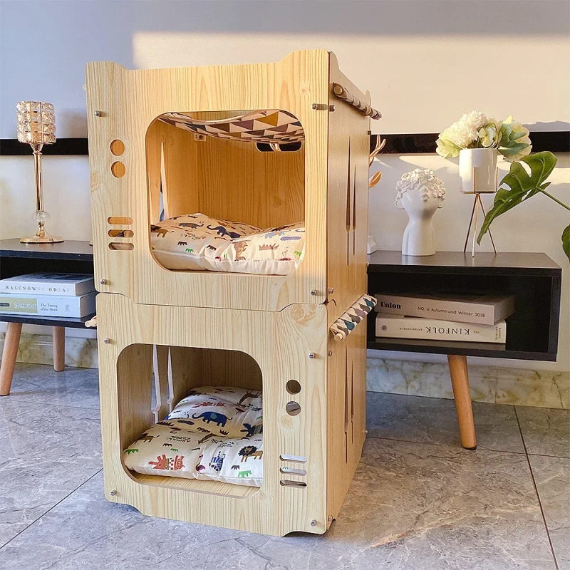 Custom Modern Indoor Dog Furniture House Handmade Carriers Small Animal Cabinet Houses Pet Cages