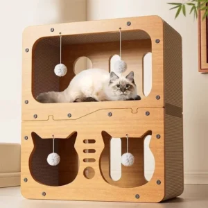 Custom Modern Luxury Wooden Kennel Solid Wood Pet Furniture with Horizontal Sliding Closure for Cats and Dogs Living Room