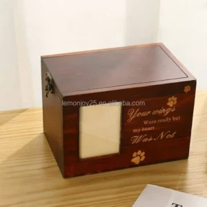 Custom Modern MDF Dog and Cat Urn Handmade Pet Cremation Coffin with Handmade Patterns Funeral Memorial Supply