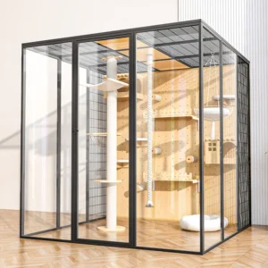 Custom Modern Multi-Level Portable Aluminum Frame Pet House Cage with Extra Large Space Cozy for Small Animals Indoor Use