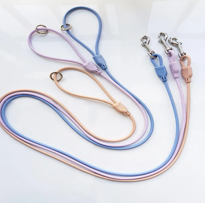Custom Multifunctional Round Rope Pet Dog Leash Solid Pattern Waterproof Products Made of Plastic and Polyester for Dogs Cats