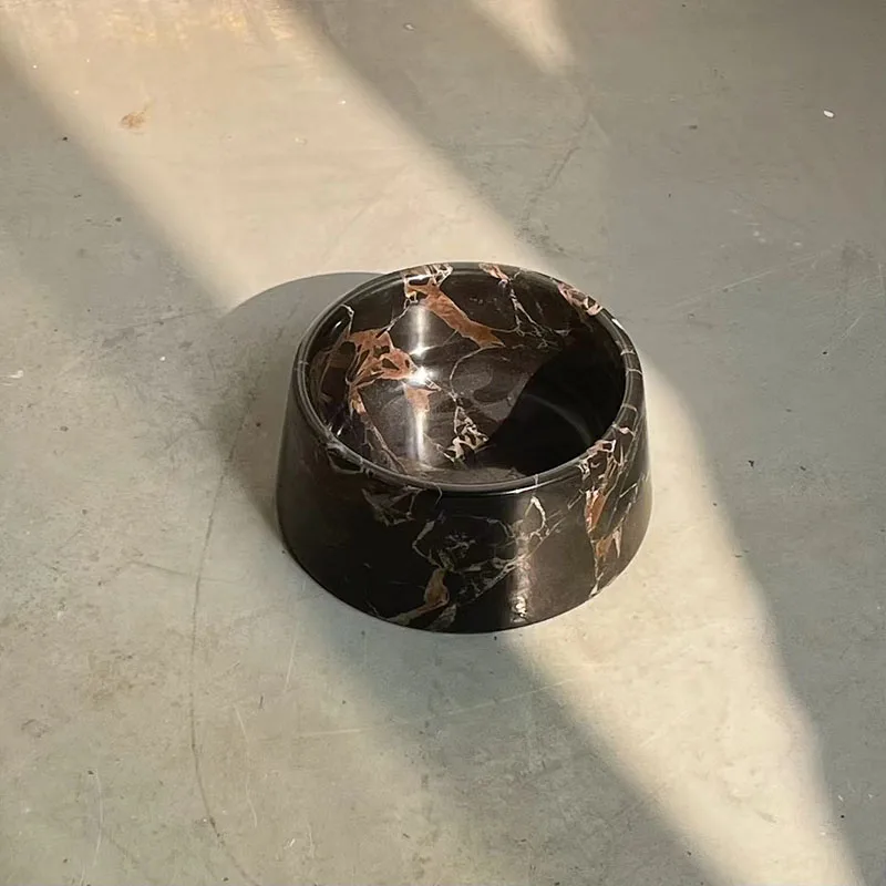 Custom Natural Marble Dog Bowl Pet Food Feeder Marble Pet Bowl