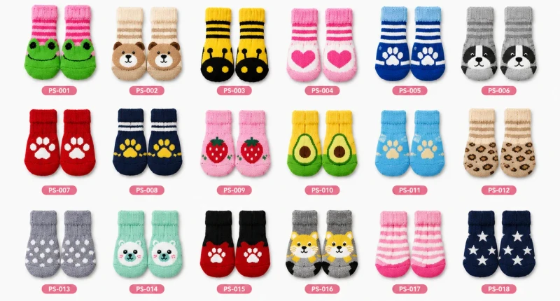 Custom Non Slip Pet Socks with Silicone Grip Sole for Indoor Paw Protection Private Label