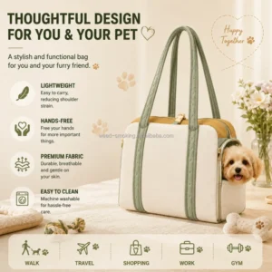 Custom OEM Lightweight Soft Pet Dog Handbag Durable Polyester Cat Carrier with Storage Pockets Foldable Design Outdoor Daily