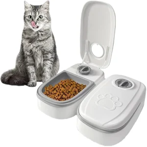 Custom OEM ODM Timing Quantitative Pet Smart Feeder Double Food Bowls Automatic Dog Cat Feeders Pet Supplies