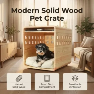 Custom OEM Wooden Pet House Multifunctional Cat and Dog Furniture with Cat Door Wardrobe Nightstand Design