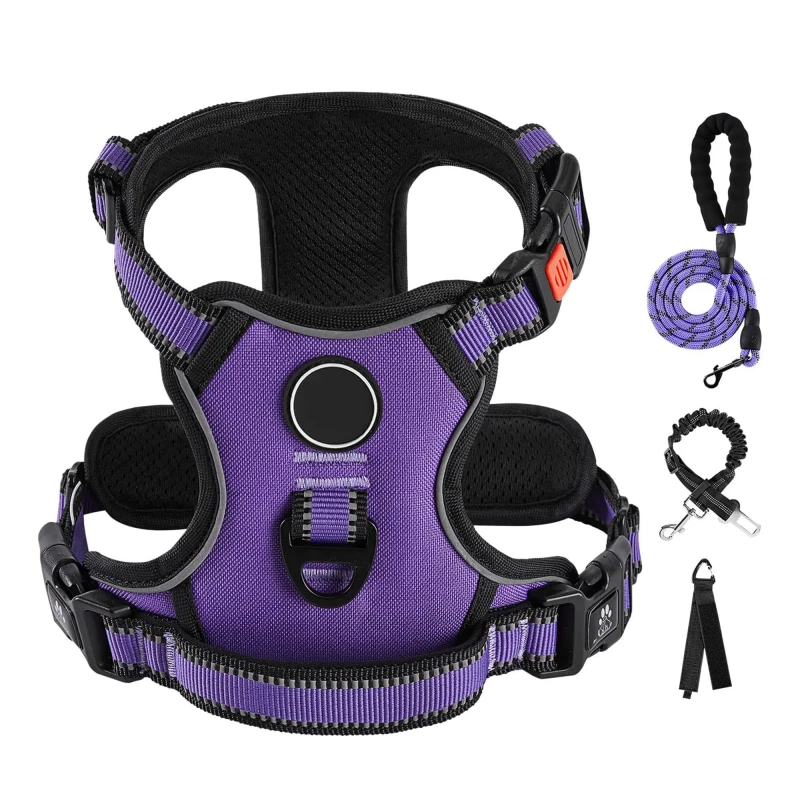 Custom Oem Logo Luxury Pet Dog Accessories Products Supplie Retractable Dog Collar Leash Wire Training Harness Set for Dogs