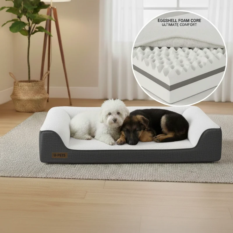 Custom Orthopedic Pet Sofa Bed with Memory Foam Anti Scratch and Bite Resistant Washable Cover Good for Elderly Dogs