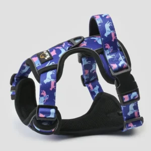 Custom Pattern Printed Pet Harness Vest with Easy Control Handle Breathable Mesh Inner Waterproof Harness in Bulk Order Personal