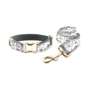 Custom Personalized Luxury Dog Harness Collar Set Jeweled Lace Striped Design High Quality Nylon Soft Durable for Walking