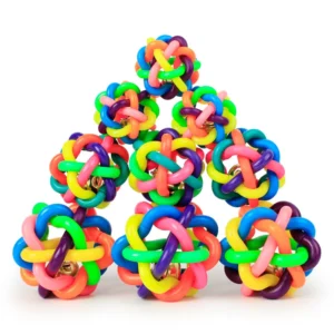 Custom Pet Dog Chew Toys Durable Rainbow Rubber Interactive Pet Dog Toys Ball for Dogs