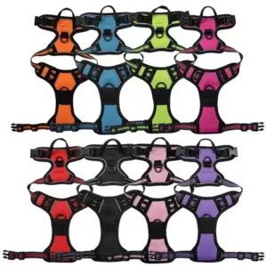 Custom Pet Dog Harness Luxury Small Medium Large Adjustable Nylon Reflective Pet Dog Harness and Leash Set for Dogs