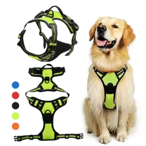 Custom Pet Dog Harness Luxury Small Medium Large Adjustable Nylon Reflective Pet Dog Harness and Leash Set for Dogs
