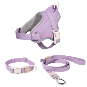 Custom Pet Harness Biodegradable Buckles Eco Friendly Dog Collar Leash Pet Waist Pack Lightweight Durable Dog Harness Set