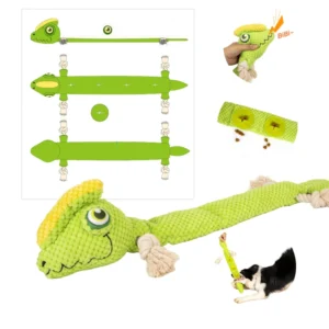 Custom Plush Squeaky Dog Toy with Lizard Crinkle Feature Sustainable Rope Material Small Medium Dogs Interactive Pet Supplies
