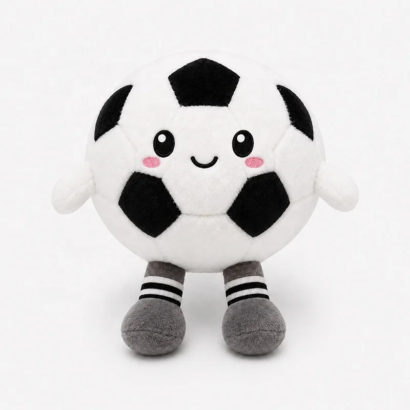 Custom Plush Toy Design to Sample Soft Stuffed Soccer Ball Professional OEM ODM Service for Football Soccer Game Mascot