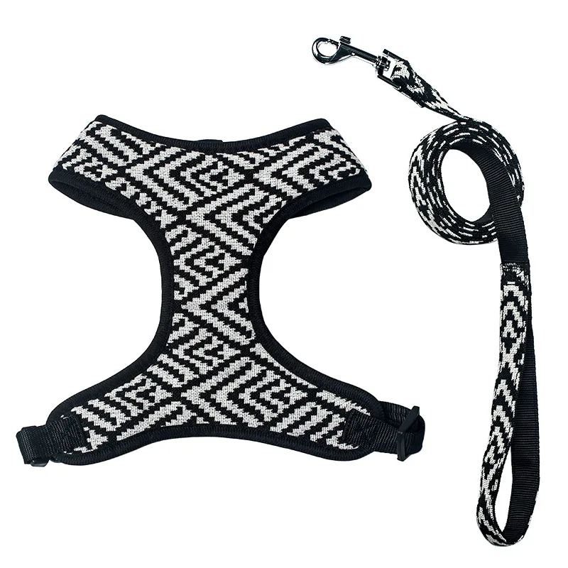 Custom Polyester Dog Harness Leash Collar Set for Small and Medium Dogs Walking Anti-Lost