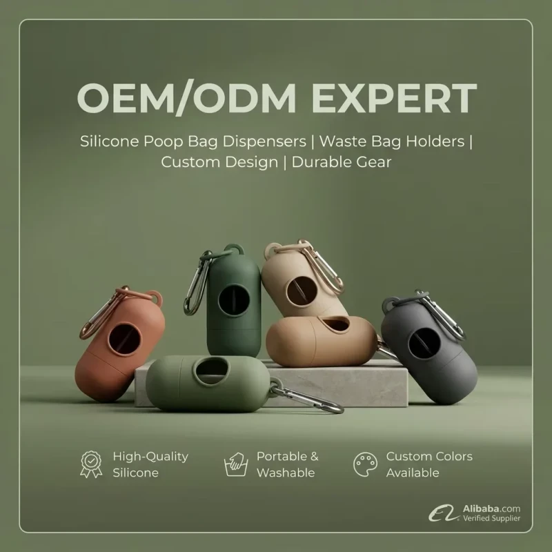 Custom Poop Bags Dispenser for Dogs Cats Soft Silicone Outdoor Storage Box in Poop Shape Designer Pet Waste Disposal Tools