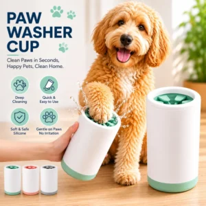 Custom Portable Dog Paw Cleaner Cup Silicone Plastic Outdoor Pet Foot Washing Bathing Tool Pets Accessories