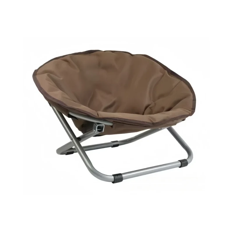 Custom Portable Folding Chair for Pet Fashionable Solid Round Moon Bed Outdoor Home Use Durable Metal Material for Dogs Cats