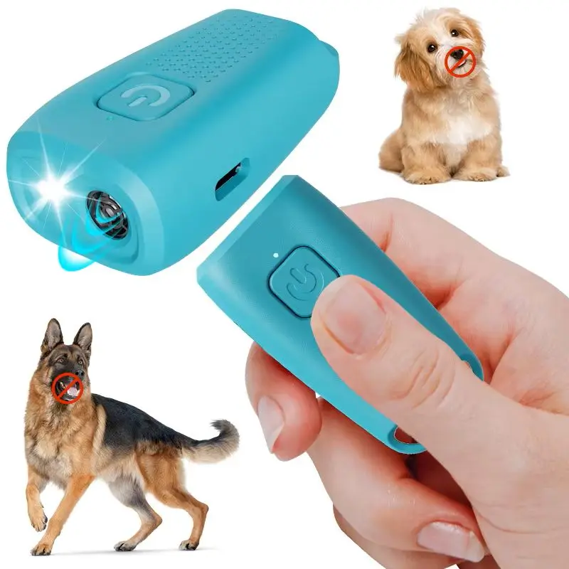 Custom Portable Mini Ultrasonic Dog Bark Stopper Key Fob Shaped Repeller Built in Flash Strobe Light Rechargeable Anti Barking