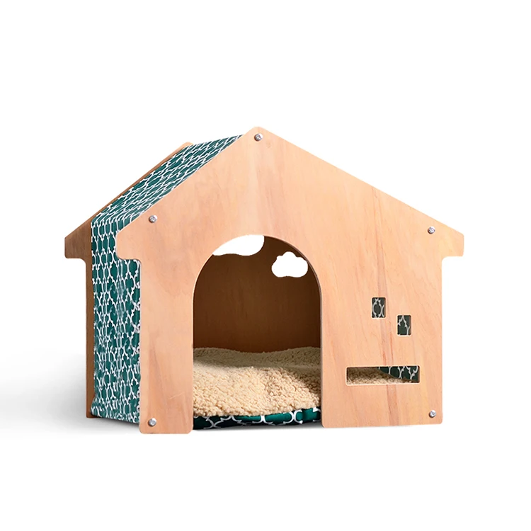 Custom Price Cat Cave Bed Wooden Pet Cat House Bed Luxury Wooden Pet House Removable