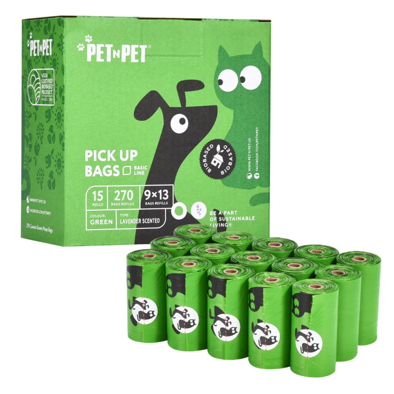 Custom Printed Eco Friendly Biodegradable Compostable Dog Waste Poo Bag Disposable Plastic Poop Bag for Dogs