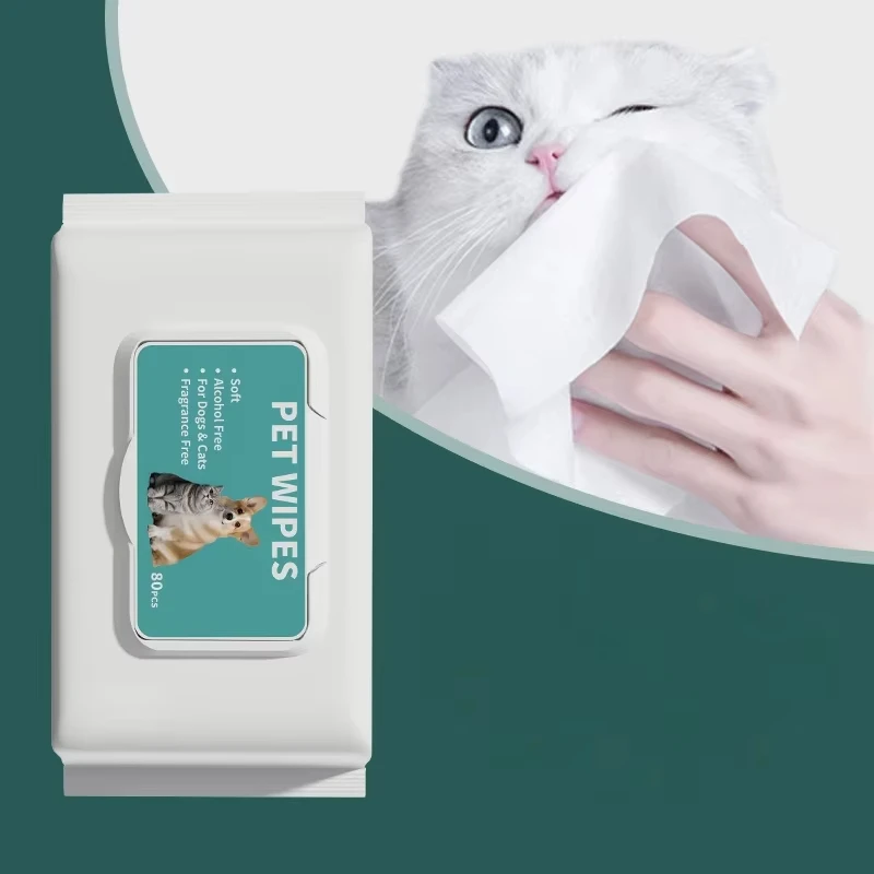 Custom Private Labels Natural Disposable Non Woven Fabric for Cleaning Pet Wet Wipes