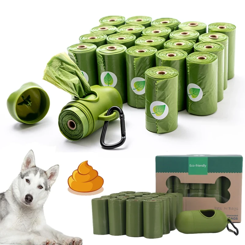 Custom Scented Eco Friendly Disposable Biodegradable Plastic Dog Poop Bags Outdoor Portable Pet Waste