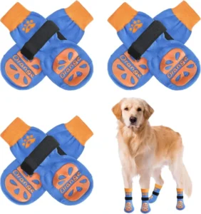 Custom Socks Anti-Slip Pet Dog Socks With Adjustable Strap and Rubber Sole