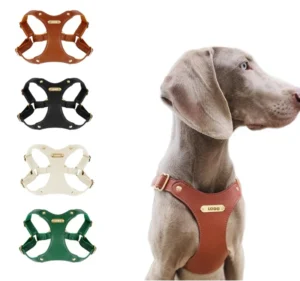 Custom Soft Leather Dog Leash Durable Comfortable Padded With Handle and Highly Reflective Thread No Fall Pet Leash