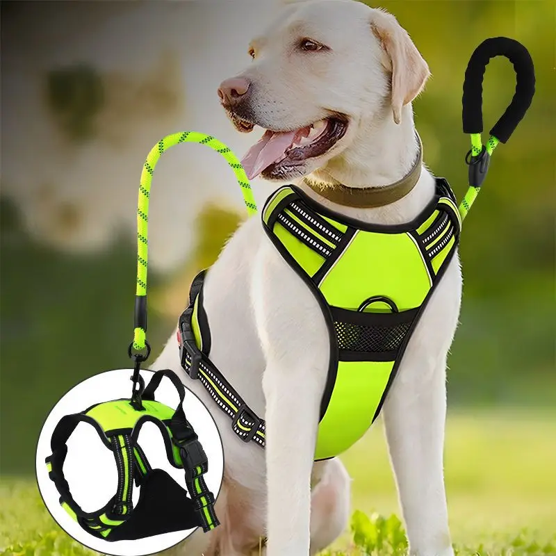 Custom Sport Nylon Reflective Dog Harnesses Adjustable Breathable Vest Style Chest Strap for Training