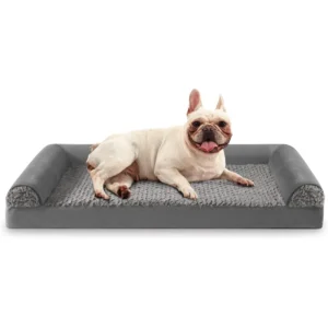 Custom Square Waterproof Orthopedic Foam Dog Beds Extra Large Bolster Washable Sofa Removable Cover Non Slip Bottom Carton