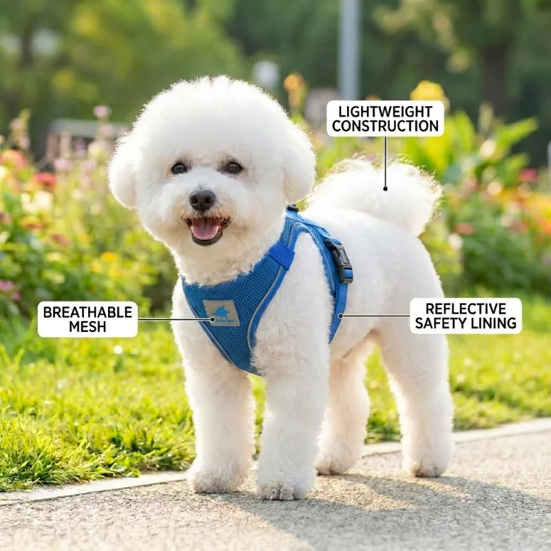 Custom Step in Dog Harness Reflective Breathable Mesh Pet Harness with Zinc Alloy D Ring for Puppy Small Medium Dogs