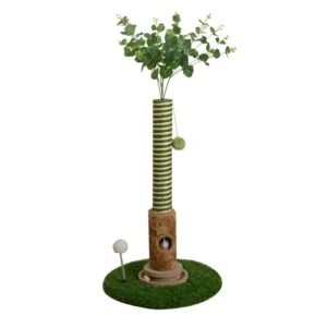 Custom Tall Cat Scratcher Tree Tower Hanging Ball Indoor Cats Adults Sisal Rope Kitten Scratch with Interactive Mouse Cat Toy
