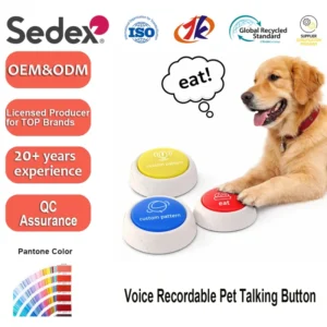Custom Voice Recordable Plastic Pet Talking Button for Dog Training Communication with Custom Logo Sound Recording Toy