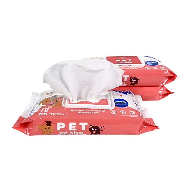 Custom logo Free Sample Low MOQ Eco Friendly Pet Dog Wet Wipes
