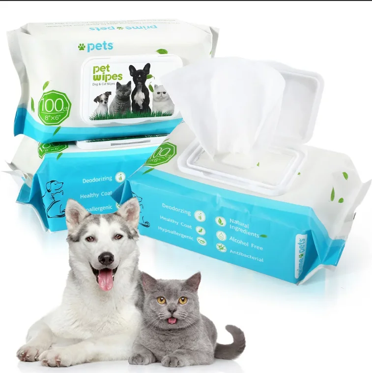 Customised Biodegradable Pet Dog Cat Cleaning Moist Tooth Eye Ear Wet Pet Wipes