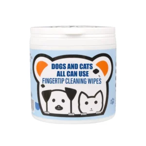 Customizable 50 Piece Eco Friendly Non Woven Material White PET Dog Cat Daily Finger Wet Wipes Clean Tartar Customized Designs