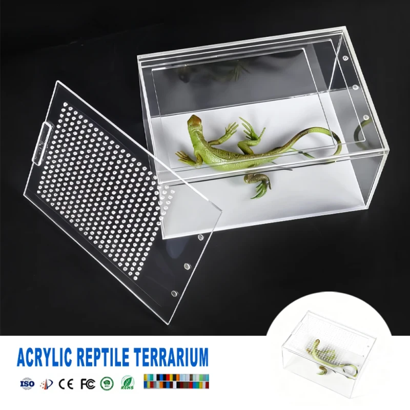 Customizable Acrylic Reptile Enclosure Ventilated Habitat for Tarantula Scorpion Isopod Reptile Breeding Box