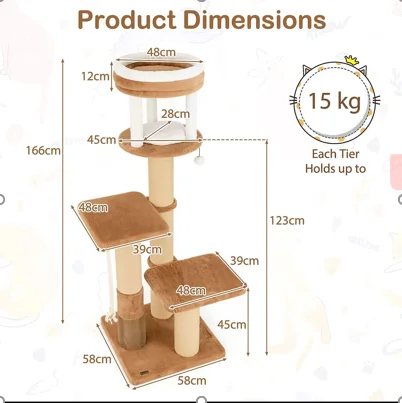 Customizable Cat Tree Scratcher Eco friendly 4 Level Indoor Outdoor Space Saving Sisal Wool Mat House Carton Simple Modern