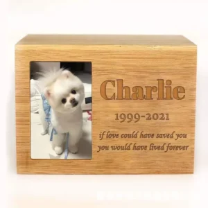 Customizable Cross Border Pet Casket & Ash Box for Cats & Dogs Rectangular Pet Photo Memorial